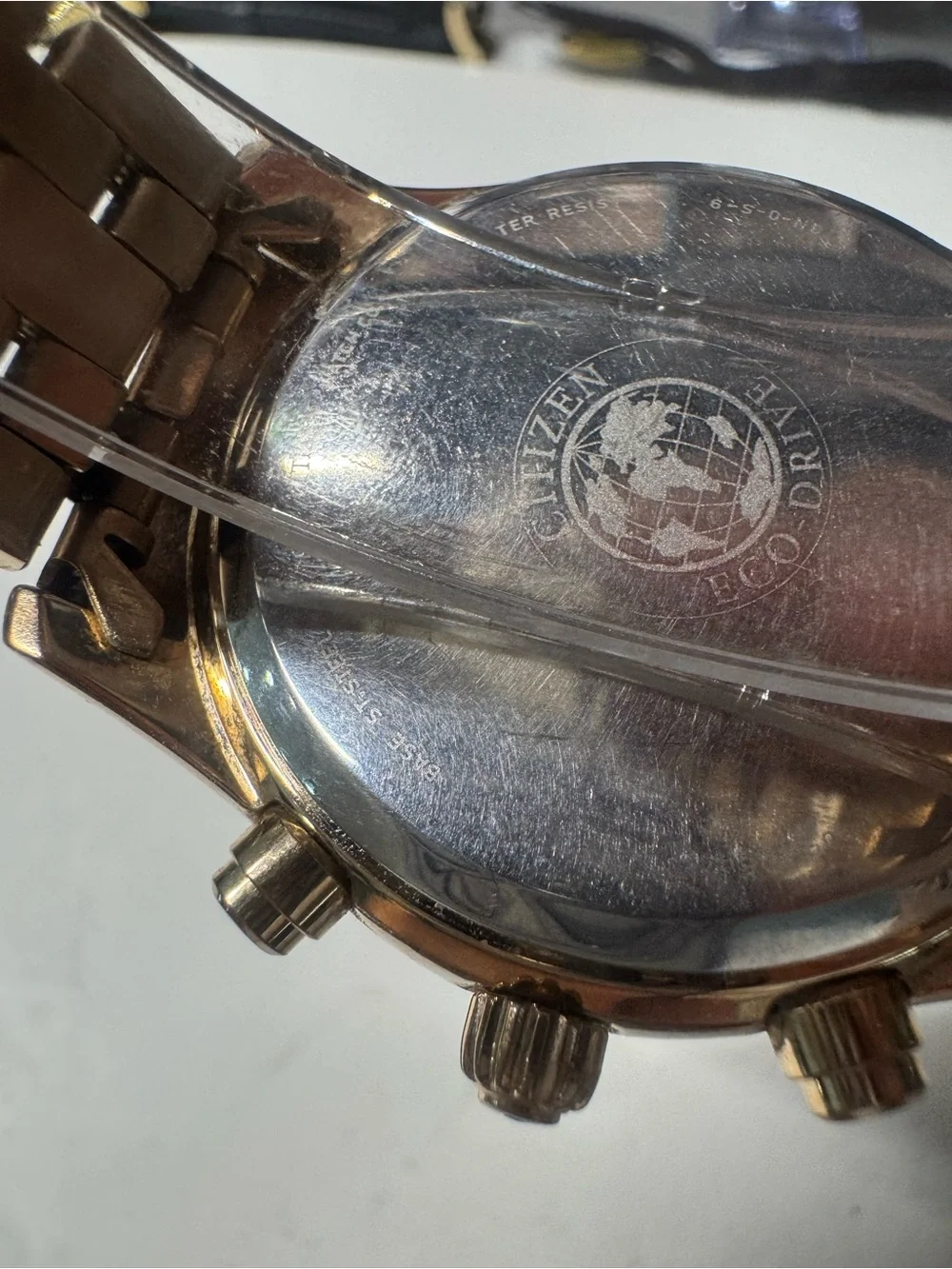 Citizen Gold-Tone Chronograph Watch with Blue Dial